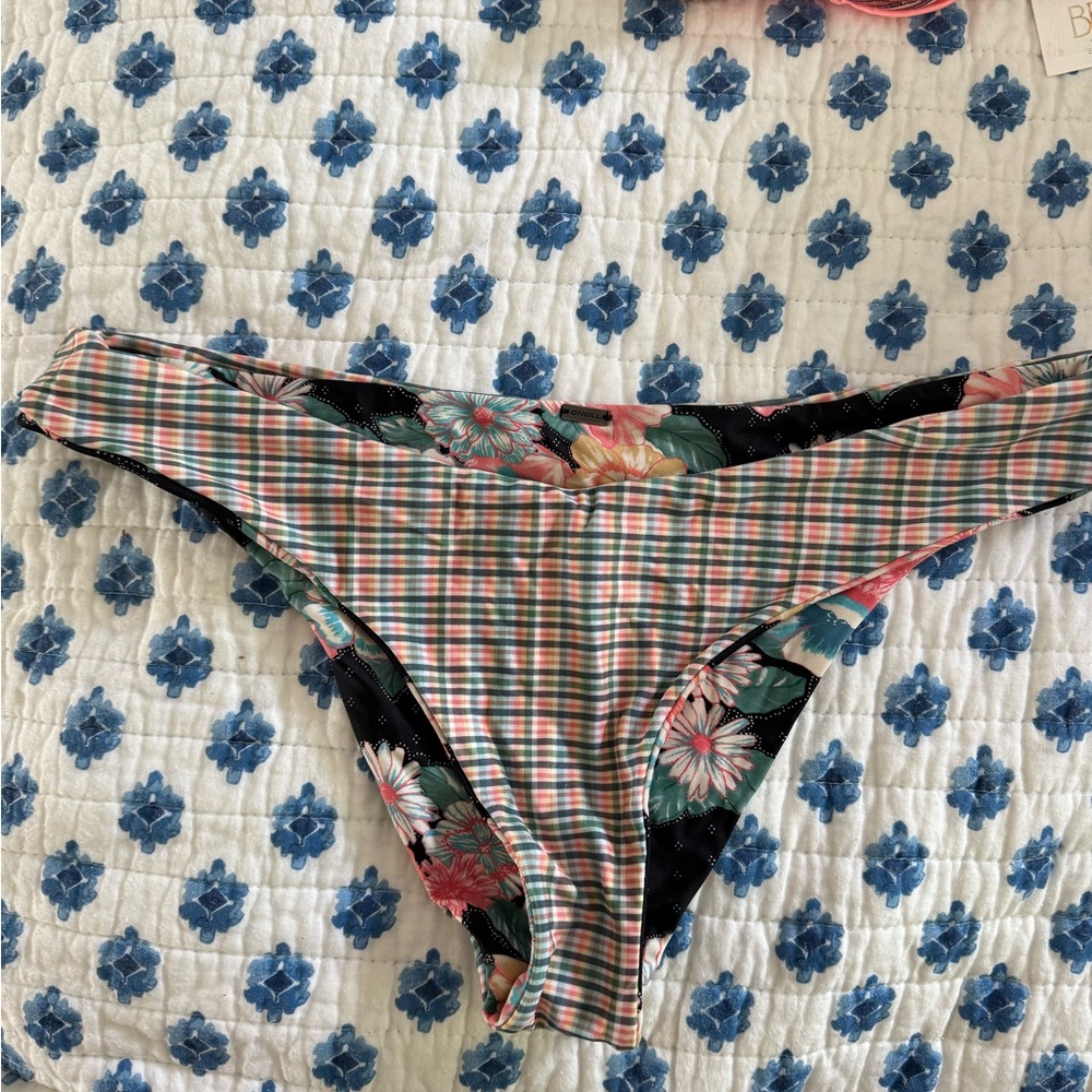 O’Neil reversible Floral and Plaid women Bikini Bottoms